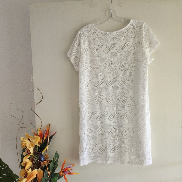 Alexa & Stella White Crocheted Size 1X Beach Cover-up Top - Picture 10 of 11